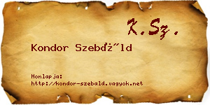 Kondor Szebáld névjegykártya